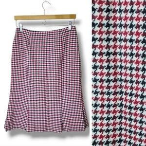 Talbots Vintage Wool Houndstooth Skirt Office Heritage Classic USA Made Size 4